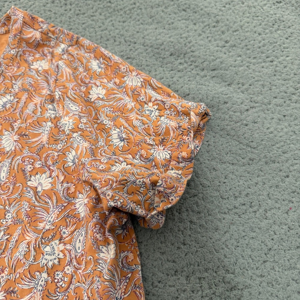 J. Jill Everyday Cotton Tee Orange Floral Paisley Print Scoop Neck Top XL - Picture 3 of 9